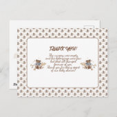 ブラウンテディベア男の子だ!ありがとうはがき ポストカード (正面/裏面)