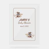 ブラウンテディベア男の子だ！シャワーナプキン アクリルサイン (正面)