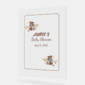 ブラウンテディベア男の子だ！シャワーナプキン アクリルサイン (傾斜)