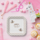 ブラウンテディベア男の子だ！シャワーナプキン ペーパープレート (パーティー)