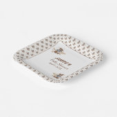 ブラウンテディベア男の子だ！シャワーナプキン ペーパープレート (傾斜あり)