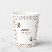 ブラウンテディベア男の子だ！シャワーナプキン 紙コップ (正面)