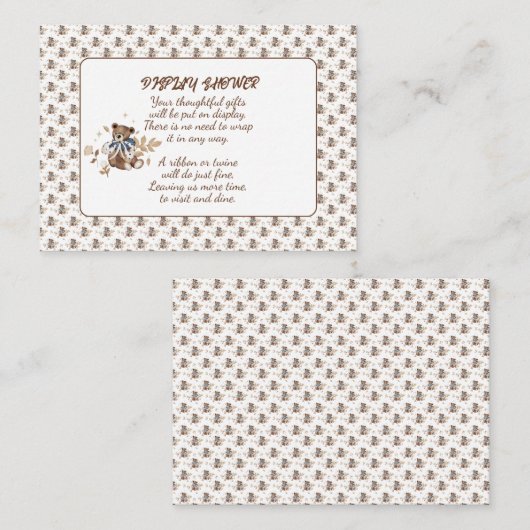 ブラウンテディベア男の子だ！シャワー エンクロージャーカード (正面/裏面)