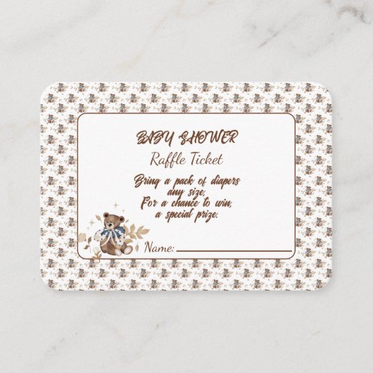 ブラウンテディベア男の子だ!シャワー エンクロージャーカード (正面)