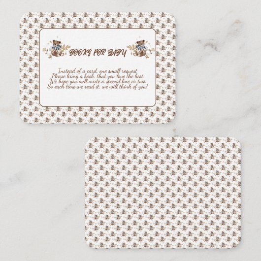 ブラウンテディベア男の子だ!ベビー エンクロージャーカード (正面/裏面)