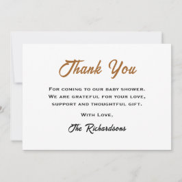 ブラウンテディベア赤ちゃんシャワー私たちは心から待つことができる サンキューカード