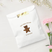 ブラウンテディベア赤ちゃんシャワー追加の名前エレガント日付 フェイバーバッグ (封をした状態)