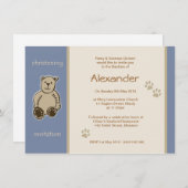 ブラウンテディベア《キリスト教》洗礼式や命名式招待状 招待状 (正面/裏面)