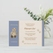 ブラウンテディベア《キリスト教》洗礼式や命名式招待状 招待状 (スタンド正面)