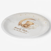 ブラウンテディ男女兼用ベア赤ちゃんシャワー ペーパープレート (アングル)