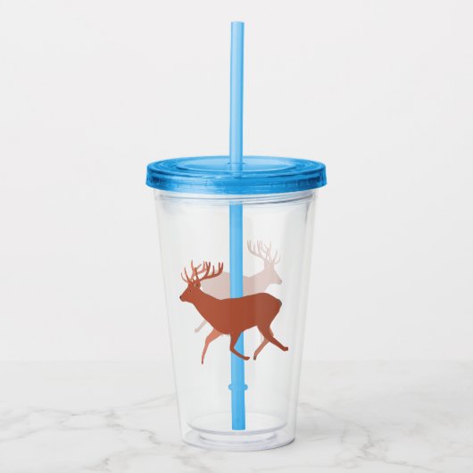 ブラウンディアー歩く アクリルタンブラー (正面)