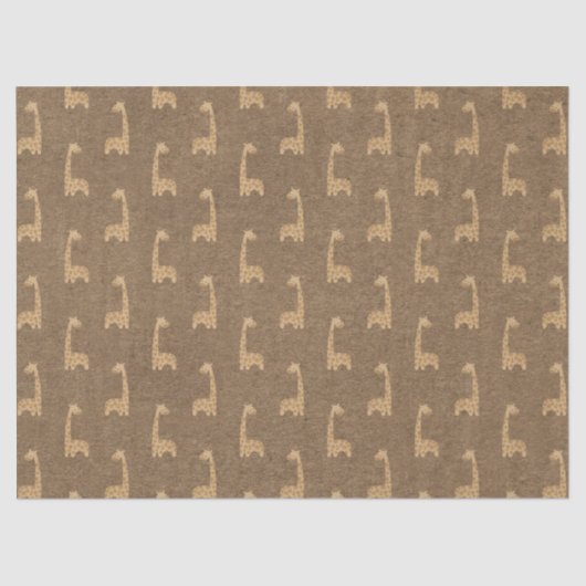 ブラウンデコパージュのキュートキリン 薄葉紙 (正面)