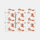 ブラウントイサボサボキャメルラマ動物野生動物名 フリースブランケット (正面(横))