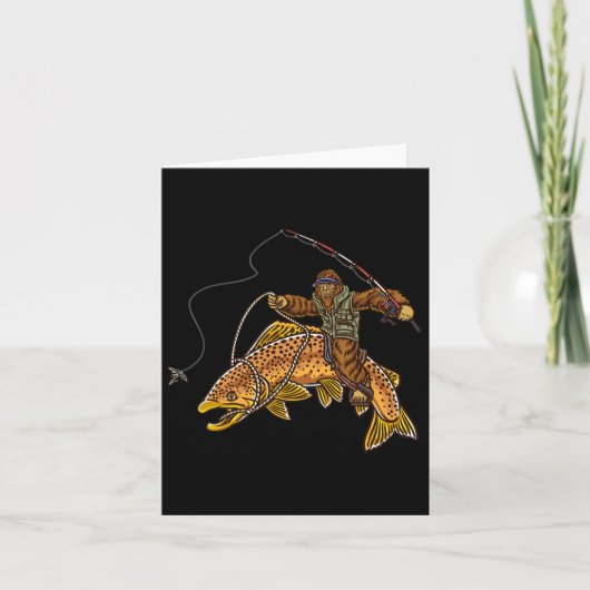 ブラウントゥリバー魚釣りビッグフット狩りフィッシャーメ カード (正面)