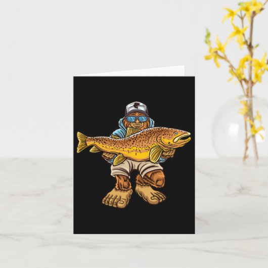 ブラウントゥリバー魚釣りビッグフット狩りフィッシャーメ カード (黄色い花)