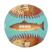 ブラウントウハッピーファーザーズデイ魚釣りパパ2020 野球ボール (正面)