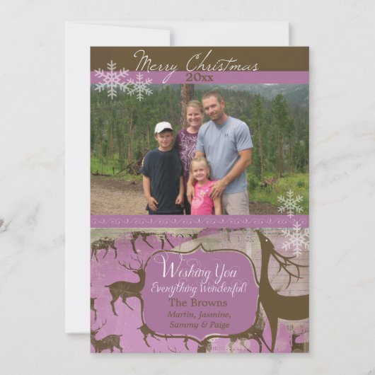 ブラウントナディアオンラベンダーフォトホリデーカード シーズンカード (正面)