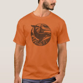 ブラウントライバルキラーホエールサークルロゴOrca Orange Tシャツ (正面)