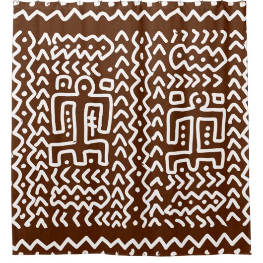 ブラウントライバル初期のデザイン シャワーカーテン (正面)
