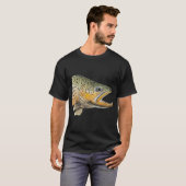 ブラウントラウトの頭部絵画 Tシャツ (正面フル)