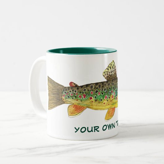 ブラウントラウトフライ釣魚魚類学アングラーズ ツートーンマグカップ (正面左)