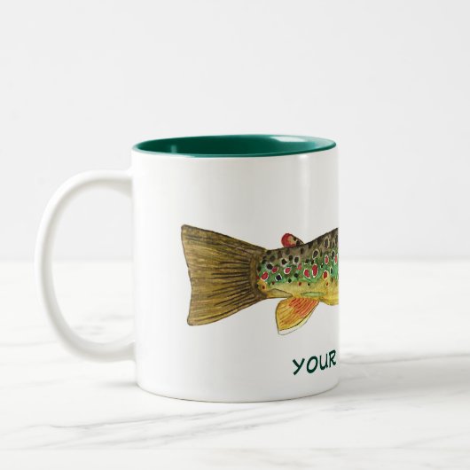 ブラウントラウトフライ釣魚魚類学アングラーズ ツートーンマグカップ (左)