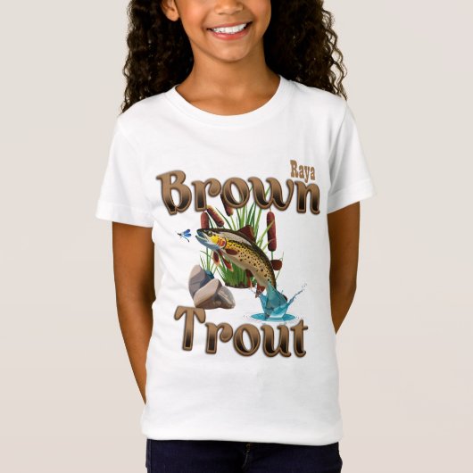 ブラウントラウト少女のカスタマイズ可能 Tシャツ (正面)