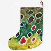 ブラウントラウト魚釣りアングラーの スモールクリスマスストッキング (裏面)