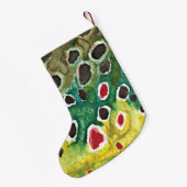 ブラウントラウト魚釣りアングラーの スモールクリスマスストッキング (裏面 (吊り時))