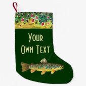 ブラウントラウト魚釣りアングラーの スモールクリスマスストッキング (正面)