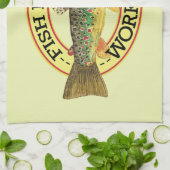 ブラウントラウト魚釣り キッチンタオル (折り畳み)