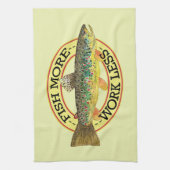 ブラウントラウト魚釣り キッチンタオル (縦)