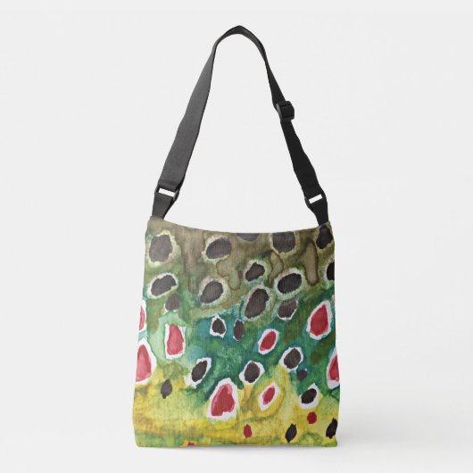 ブラウントラウト魚釣り クロスボディバッグ (正面)