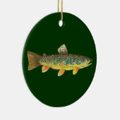 ブラウントラウト魚釣り セラミックオーナメント (右)