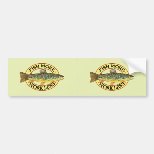 ブラウントラウト魚釣り バンパーステッカー (正面)
