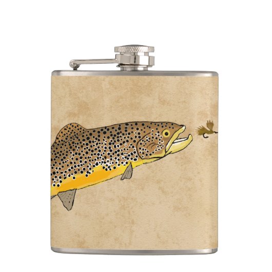 ブラウントラウト魚釣り フラスク (正面)