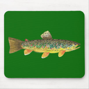 ブラウントラウト魚釣り マウスパッド