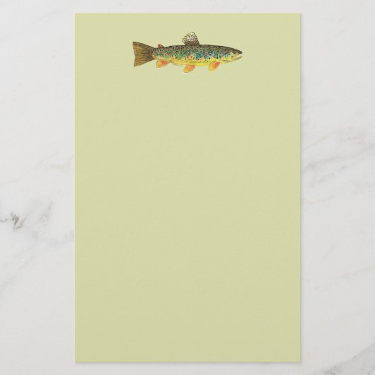ブラウントラウト魚釣り 便箋 (正面)