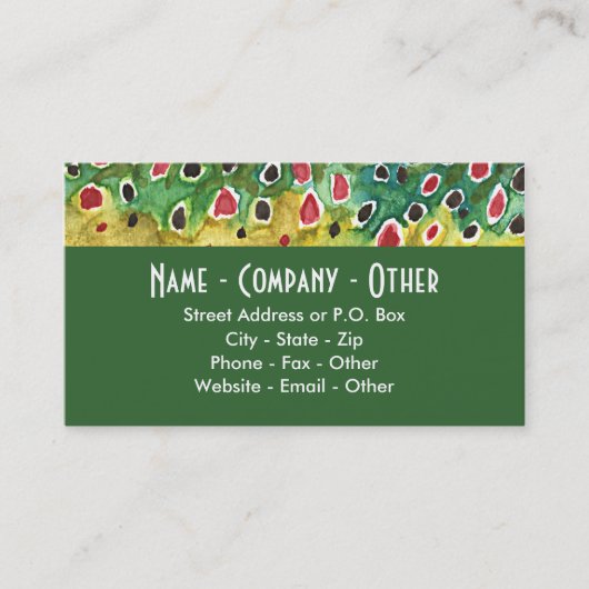 ブラウントラウト魚釣り 名刺 (正面)