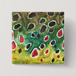 ブラウントラウト魚釣り 缶バッジ