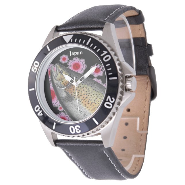 ブラウントラウト！（japan）あらゆる生命たちへ感謝を捧げます。 腕時計 (アングル)