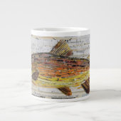 ブラウントラウトCollage 20ozコーヒーマグby C.E.ホワイト ジャンボコーヒーマグカップ (正面)