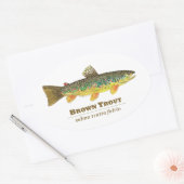 ブラウントラウトLatin Ichthyology 楕円形シール (封筒)