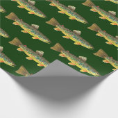 ブラウントラウフライフィッシング釣りアングラー ラッピングペーパー (角)