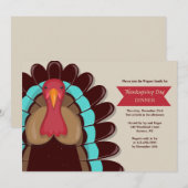 ブラウントルコ感謝祭招待状 招待状 (正面/裏面)