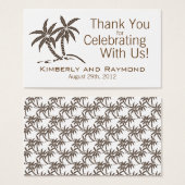 ブラウントロピカルツインパームツリーズ結婚式の引き出物ラベル (正面&裏面)