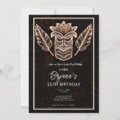 ブラウントロピカルヴィンテージティキバースデーパーティー 招待状 (正面)