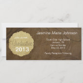 ブラウントーンの3枚写真卒業カード 招待状 (裏面)