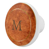 ブラウントーンヴィンテージフェイク革 セラミックノブ (右)