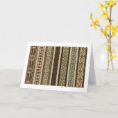 ブラウントーン中世フローラルパターン カード (黄色い花)